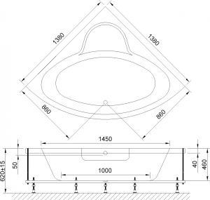 Акриловая ванна Royal Bath Fanke 140x140см белый RB581200