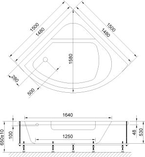 Акриловая ванна Royal Bath Rojo 150x150см белый RB375201