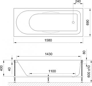 Акриловая ванна Royal Bath Tudor 160x70см белый RB407702
