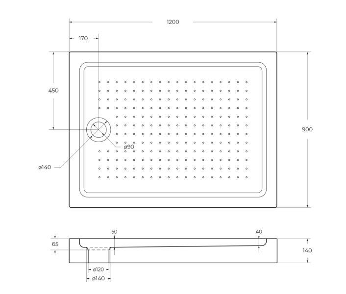 Акриловый поддон BelBagno TRAY-BB-AH-120/90-15-W белый