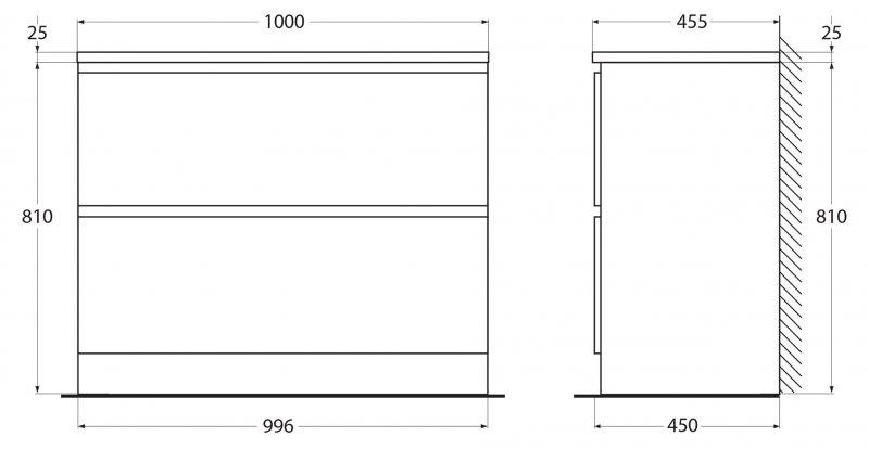 Тумба под раковину BelBagno напольная 100x85см Pino Scania ALBANO-1000-2C-PIA-PS
