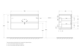 База под раковину подвесная BelBagno ALBANO-1000-2C-SO-RNG База под раковину подвесная BelBagno ALBANO-1000-2C-SO-RNG