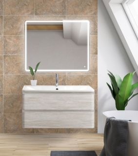 Тумба под раковину BelBagno подвесная 100x50см Rovere Vintage Bianco ALBANO-1000-2C-SO-RVB