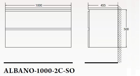Тумба под раковину BelBagno подвесная 100x50см Rovere Nature Grigio ALBANO-1000-2C-SO-RNG