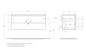База под раковину подвесная BelBagno ALBANO-1200-2C-SO-CVG