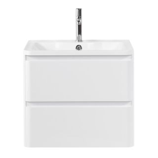 База под раковину BelBagno подвесная с двумя выкатными ящиками, Bianco Lucido, 600x450x500, ALBANO-600-2C-SO-BL белый глянцевый