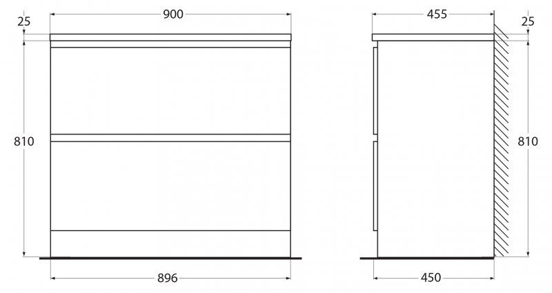 Тумба под раковину BelBagno напольная 90x85см Bianco Lucido ALBANO-900-2C-PIA-BL Тумба под раковину BelBagno напольная 90x85см Bianco Lucido ALBANO-900-2C-PIA-BL
