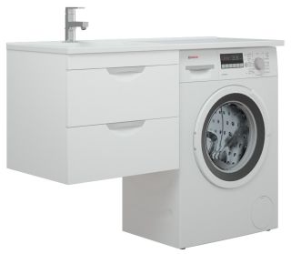Тумба под раковину для стиральной машины Corozo Алиот 120 белый SD-00000603 Тумба под раковину для стиральной машины Corozo Алиот 120 белый SD-00000603