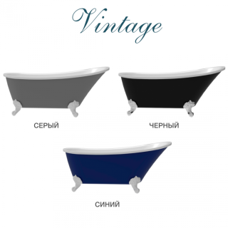 Ванна акриловая Delice Vintage DLR440105Bk 162х69 черная матовая