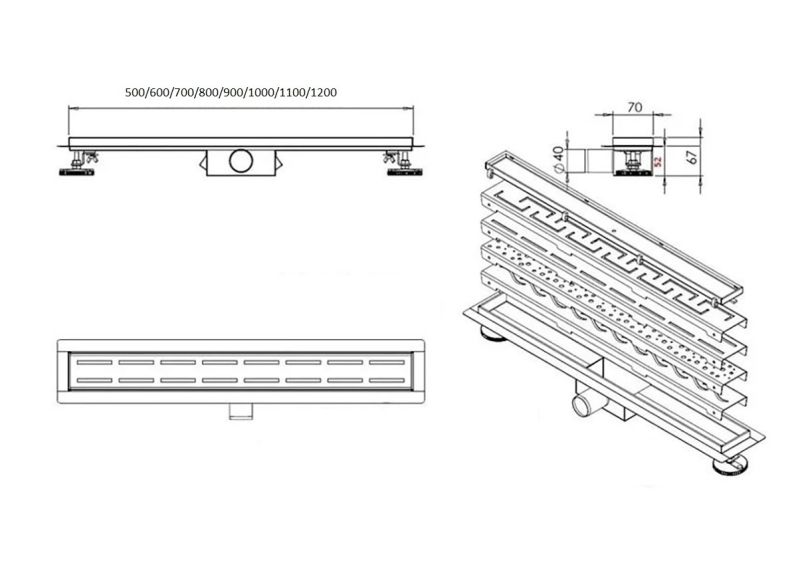 Душевой трап ALMAes Laguna LG100WH 100см белое стекло