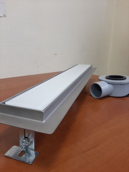 Душевой трап ALMAes Laguna LG100WH 100см белое стекло