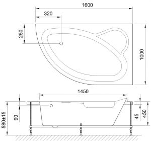 Гидромассажная ванна Royal Bath Alpine Standart 160x100см правая белый RB819101ST-R