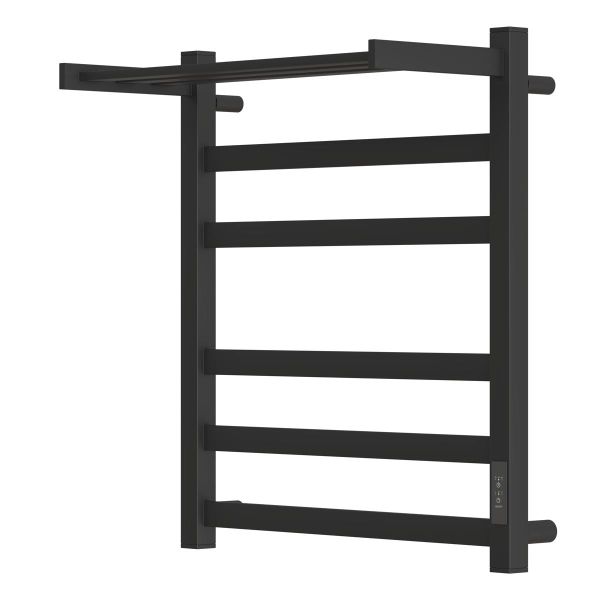 Полотенцесушитель электрический Point Меркурий PN83856PB П5 500x600 с полкой черный