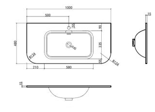 Раковина Vincea Alto VCB-4A100MW, Corian, цвет белый матовый
