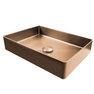 Раковина AltroBagno Astro 001019 RaSp из нержавеющей стали медь матовая  Раковина AltroBagno Astro 001019 RaSp из нержавеющей стали медь матовая