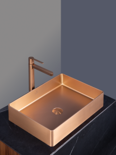 Раковина AltroBagno Astro 001019 RaSp из нержавеющей стали медь матовая  Раковина AltroBagno Astro 001019 RaSp из нержавеющей стали медь матовая