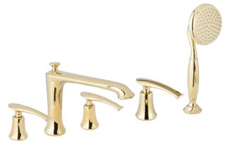 Смеситель на борт ванны с душем AltroBagno Beatrice 020103 Or золото Смеситель на борт ванны с душем AltroBagno Beatrice 020103 Or золото