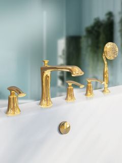 Смеситель на борт ванны с душем AltroBagno Beatrice 020103 Or золото Смеситель на борт ванны с душем AltroBagno Beatrice 020103 Or золото