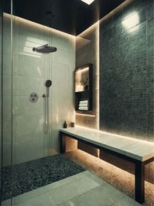 Душевая система с термостатом AltroBagno Bilancia 040413 GrMt оружейная сталь