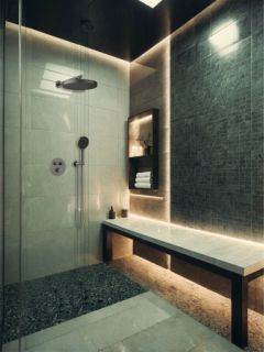 Душевая система с термостатом AltroBagno Bilancia 040413 GrMt оружейная сталь Душевая система с термостатом AltroBagno Bilancia 040413 GrMt оружейная сталь