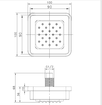 Душевая форсунка AltroBagno BJ 071601 Cr