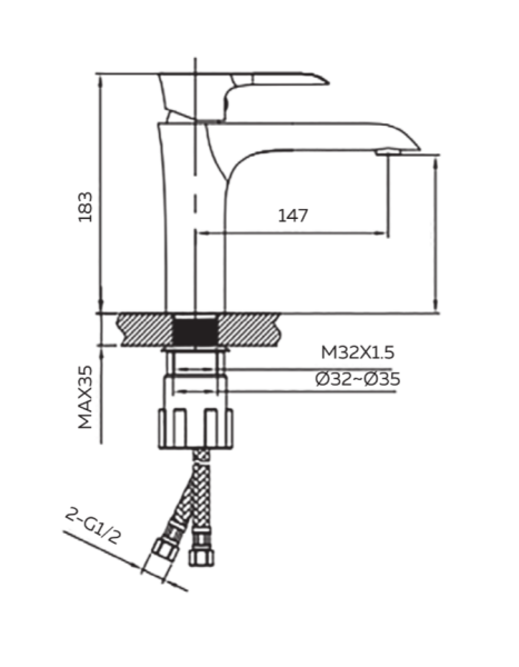 Смеситель для раковины AltroBagno Costanza 0125 Or Смеситель для раковины AltroBagno Costanza 0125 Or