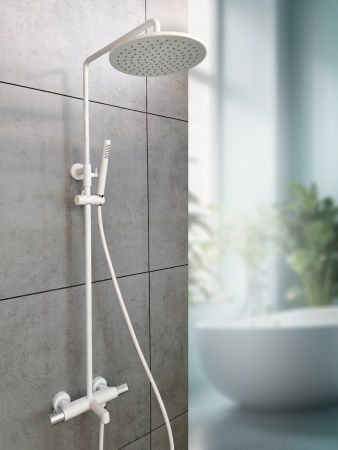 Душевая система с термостатом AltroBagno Intento 030424 BiOp белый матовый Душевая система с термостатом AltroBagno Intento 030424 BiOp белый матовый