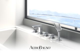 Смеситель на борт ванны с душем AltroBagno Lamberto 020101 Cr хром Смеситель на борт ванны с душем AltroBagno Lamberto 020101 Cr хром