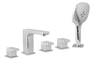 Смеситель на борт ванны с душем AltroBagno Lamberto 020101 Cr хром Смеситель на борт ванны с душем AltroBagno Lamberto 020101 Cr хром