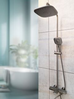 Душевая система с термостатом AltroBagno Lamberto 030426 GrMt оружейная сталь Душевая система с термостатом AltroBagno Lamberto 030426 GrMt оружейная сталь