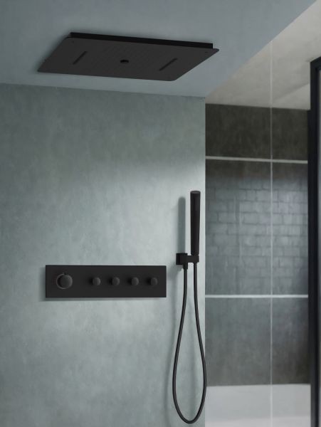 Душевая система с термостатом AltroBagno Metropoli 040401 NeOp черный матовый Душевая система с термостатом AltroBagno Metropoli 040401 NeOp черный матовый