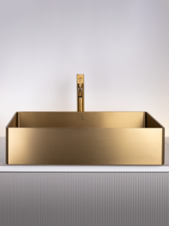 Раковина AltroBagno Solido 001021 OrSp из нержавеющей стали золото матовое Раковина AltroBagno Solido 001021 OrSp из нержавеющей стали золото матовое