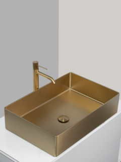 Раковина AltroBagno Solido 001021 OrSp из нержавеющей стали золото матовое Раковина AltroBagno Solido 001021 OrSp из нержавеющей стали золото матовое