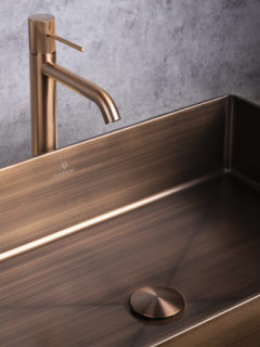 Раковина AltroBagno Solido 001024 BrAn из нержавеющей стали бронза состаренная Раковина AltroBagno Solido 001024 BrAn из нержавеющей стали бронза состаренная