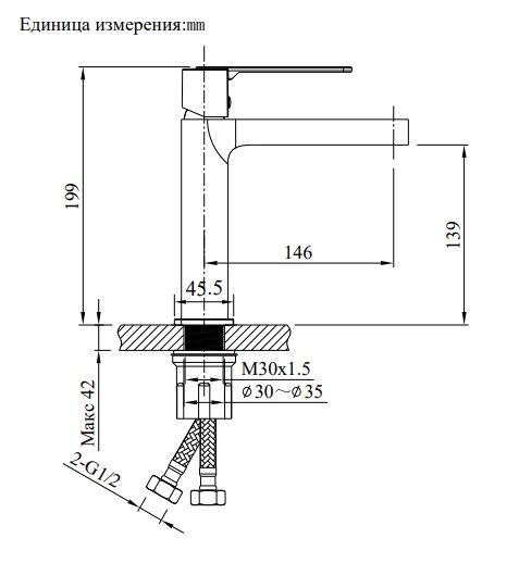 Смеситель для раковины AltroBagno Unione 0135 Cr