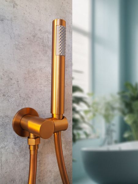 Душевая система с термостатом AltroBagno Unione 040410 RaSp матовая медь  Душевая система с термостатом AltroBagno Unione 040410 RaSp матовая медь