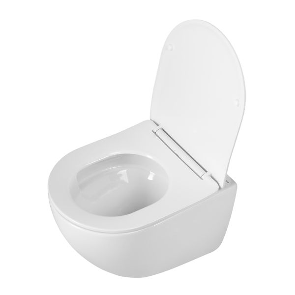Унитаз подвесной безободковый с сиденьем и смывом TORNADO BelBagno AMANDA-TOR BB051CH-TOR-FC/SC