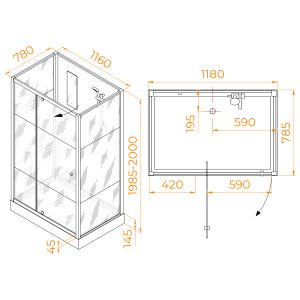 Душевая кабина RGW AN-207 411320782-95 80x120см белый