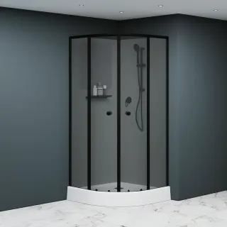 Душевая кабина RGW 381320899-34 90x90 см профиль чёрный стекло тонированное