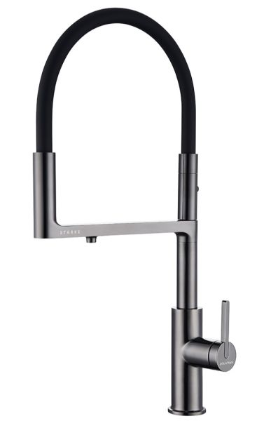 Смеситель для кухни Paulmark Tornado To213402-GB чёрный глянцевый