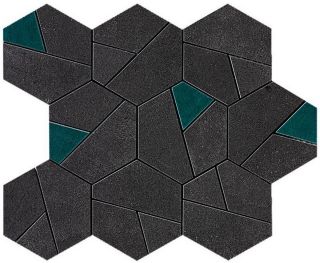 Керамогранит Atlas Concorde AN7A Boost Tarmac Mosaico Hex Jade 25x28,5