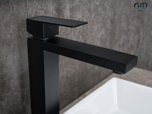 Смеситель высокий для раковины Gid Anchel SS979-BM-D SS979BMD черный матовый