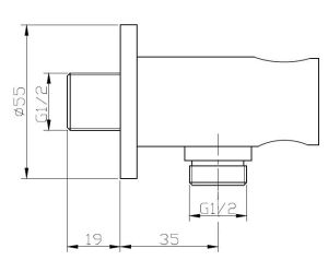 Ручной душ со штуцером-держателем, хром BelBagno ANCONA-DFS-CRM