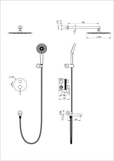 Душевой комплект Wonzon & Woghand Stick WW-88939017-BG брашированное золото