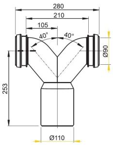 Двойное колено 90° AlcaPlast с защитными затворами M909