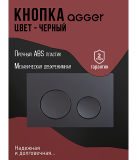 Кнопка смыва Agger APB0144 чёрный матовый