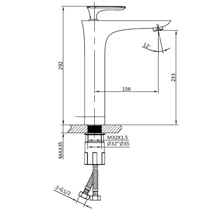 Смеситель для раковины AltroBagno Aperto 010205 Cr хром Смеситель для раковины AltroBagno Aperto 010205 Cr хром