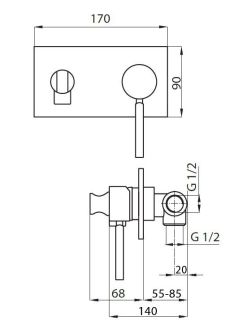 Смеситель с гигиеническим душем однорычажный Cezares APHRODITE-DIF-01-Bi