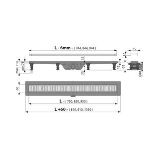 Душевой лоток Kerama Marazzi APZ13-DOUBLE9-850KM 85 см double под плитку Душевой лоток Kerama Marazzi APZ13-DOUBLE9-850KM 85 см double под плитку
