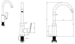 Смеситель для кухни Aquatek Вега AQ1082CR хром